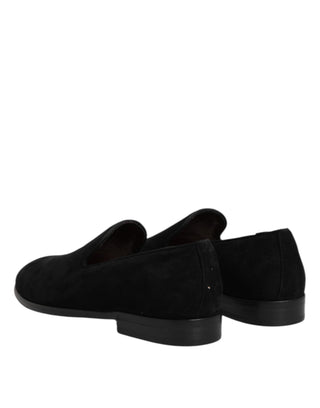 Schwarze Wildleder Slipper Formelle Schuhe