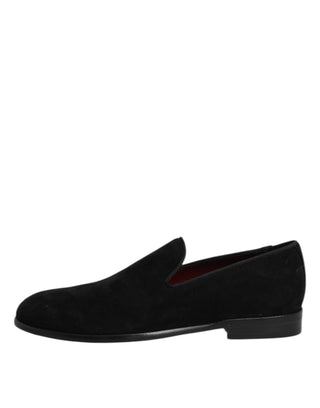 Schwarze Wildleder Slipper Formelle Schuhe