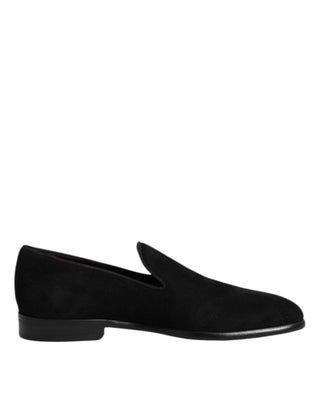 Schwarze Wildleder Slipper Formelle Schuhe
