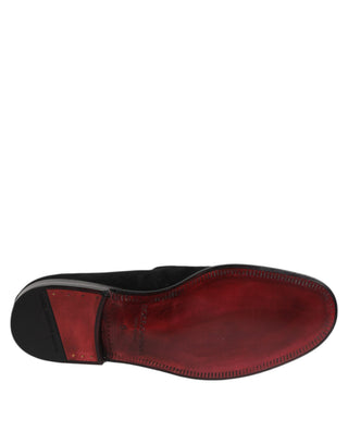 Schwarze Wildleder Slipper Formelle Schuhe