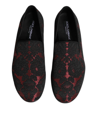 Rot-schwarze Jacquard-Slipper
