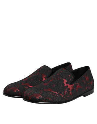Rot-schwarze Jacquard-Slipper