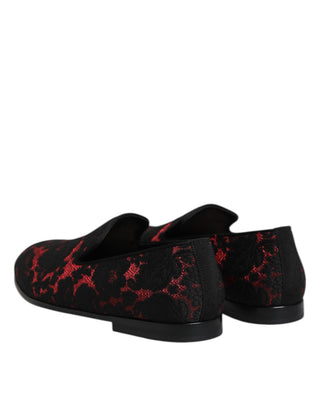 Rot-schwarze Jacquard-Slipper