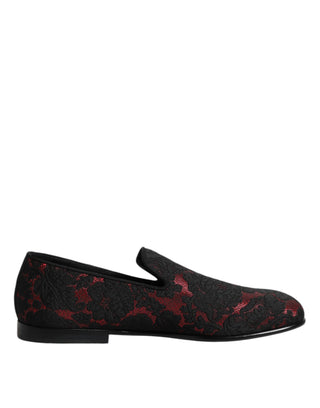 Rot-schwarze Jacquard-Slipper