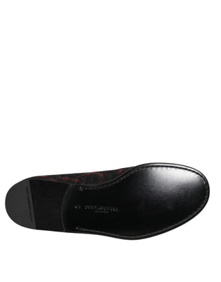 Rot-schwarze Jacquard-Slipper