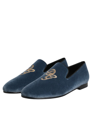 Blue Velvet DG Logo Loafers Formelle Schuhe