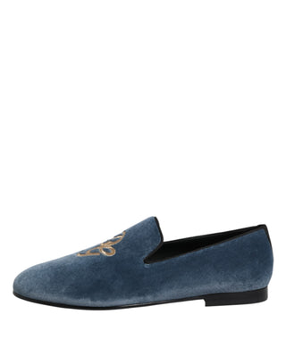 Blue Velvet DG Logo Loafers Formelle Schuhe