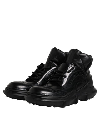Black Leather Casual Mens Ankle Boots Shoes