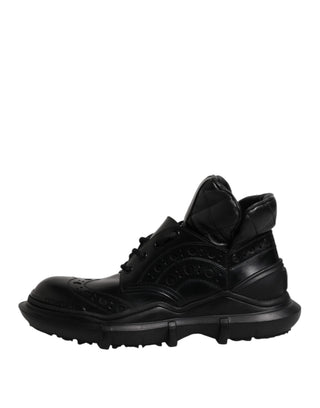 Black Leather Casual Mens Ankle Boots Shoes
