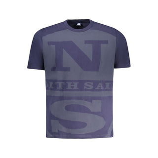 Camiseta azul de algodón para hombre