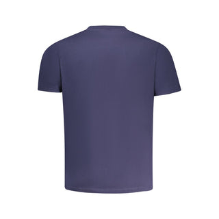 Camiseta azul de algodón para hombre