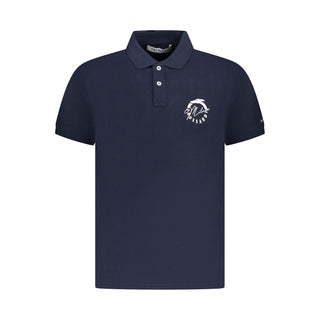 Polo de algodón azul para hombre
