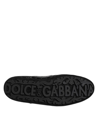 Black Exotic Leather Low Top Sneakers Shoes