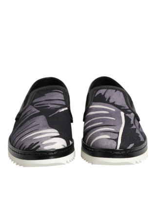 Schwarze tropische Slip-On Herren-Sneakers