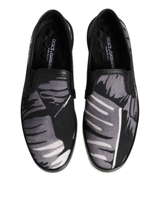 Schwarze tropische Slip-On Herren-Sneakers