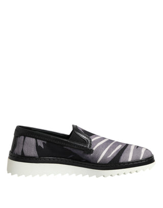 Schwarze tropische Slip-On Herren-Sneakers
