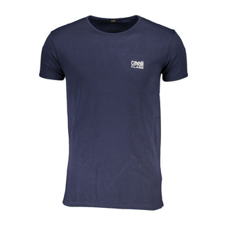 Camiseta de algodón azul para hombre