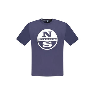 Camiseta azul de algodón para hombre