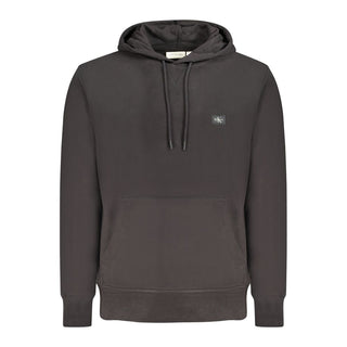 Sudadera con capucha negra de algodón para hombre