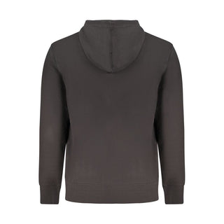 Sudadera con capucha negra de algodón para hombre