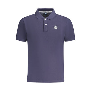 Blaues Baumwoll-Polohemd für Herren