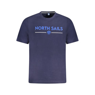 Camiseta azul de algodón para hombre