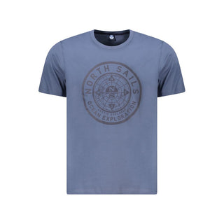 Camiseta azul de algodón para hombre