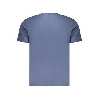Camiseta azul de algodón para hombre