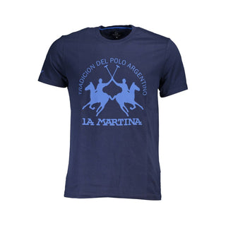 Blaues Baumwoll-Herren-T-Shirt