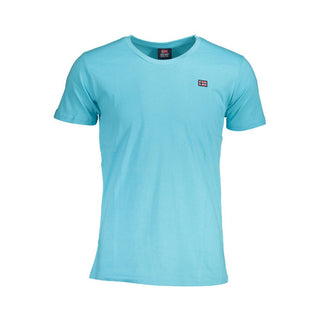 Camiseta para hombre de algodón azul celeste