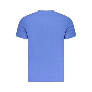 Camiseta azul de algodón para hombre