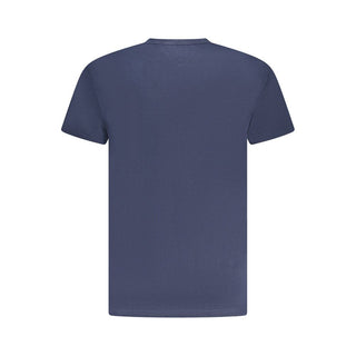 Camiseta de algodón azul para hombre