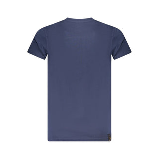 Blaues Baumwoll-Herren-T-Shirt
