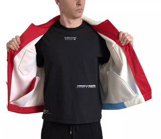 Chaqueta corta con cuello multicolor de poliéster
