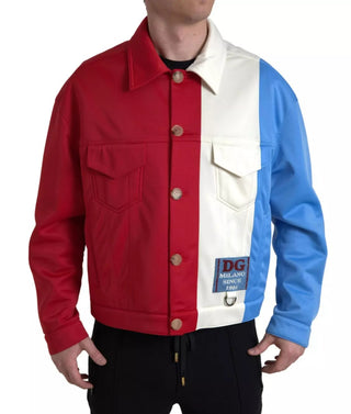 Chaqueta corta con cuello multicolor de poliéster