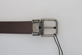 Blue Perforated Leather Gray Buckle Belt