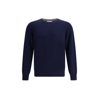 Blauer Kaschmirpullover