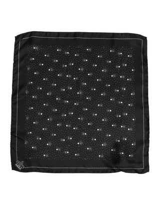 Pañuelo cuadrado para hombre estampado en blanco y negro