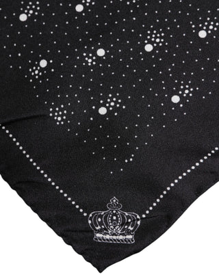 Pañuelo cuadrado para hombre estampado en blanco y negro
