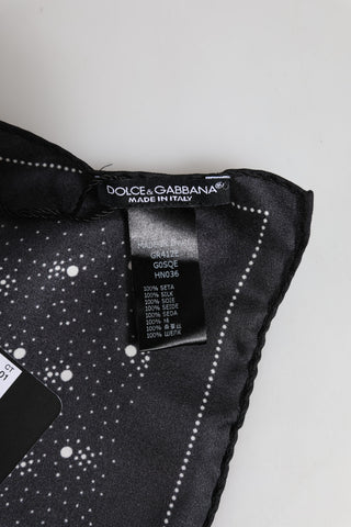 Pañuelo cuadrado para hombre estampado en blanco y negro