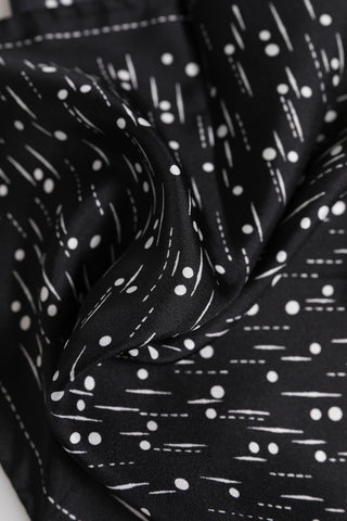 Schwarz Weiß Bedruckter Quadratischer Herren Foulard Schal