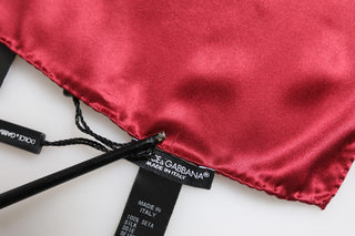 Red Solid Satin Silk Square Handkerchief Scarf