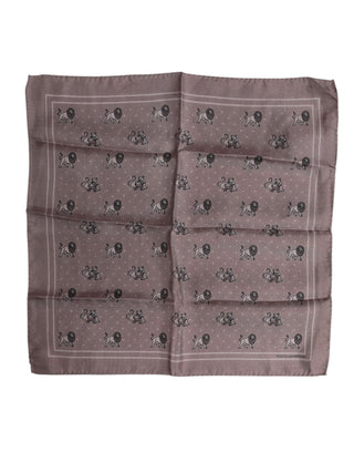 Quadratisches Foulard-Tuch mit braunem Animalprint