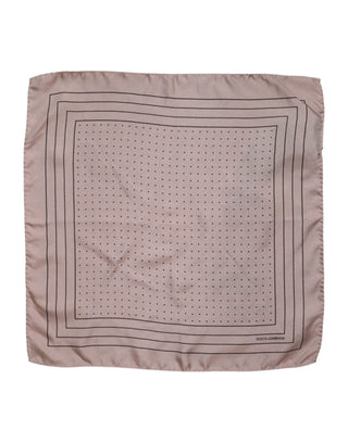 Beigefarbener gepunkteter Seiden-Foulard für Herren