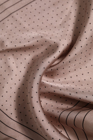 Pañuelo cuadrado de seda beige con puntos para hombre