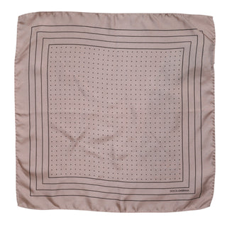 Beigefarbener gepunkteter Seiden-Foulard für Herren
