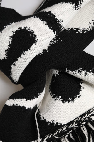 Black Logo Neck Warmer Wrap Men Shawl Scarf