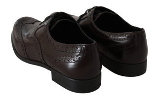 Braune Leder Brogue Oxford Halbschuhe mit Flügelkappe
