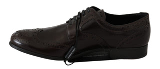 Braune Leder Brogue Oxford Halbschuhe mit Flügelkappe