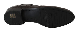 Braune Leder Brogue Oxford Halbschuhe mit Flügelkappe